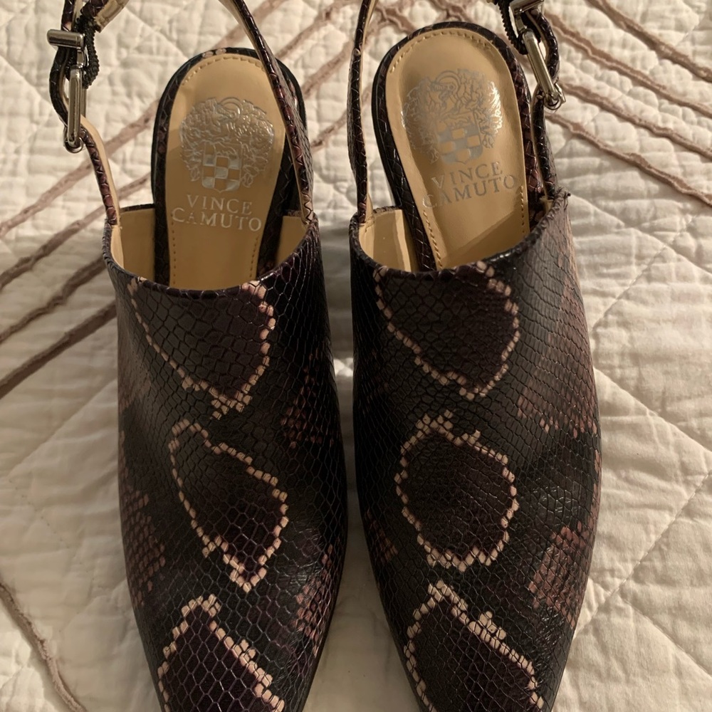 Gently used Vince Camino sling back booties. 7.5